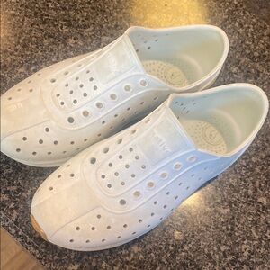 Native Robbie White Perforated Slip-On Shoes